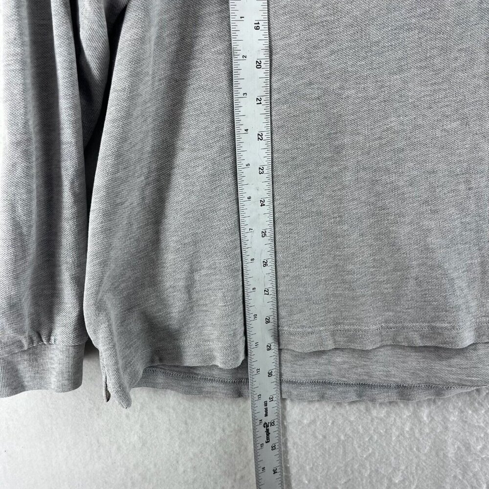 Burberry London Polo Shirt Mens 2XL Gray Long Sleeves Pullover Vented Mini Logo - Picture 5 of 15